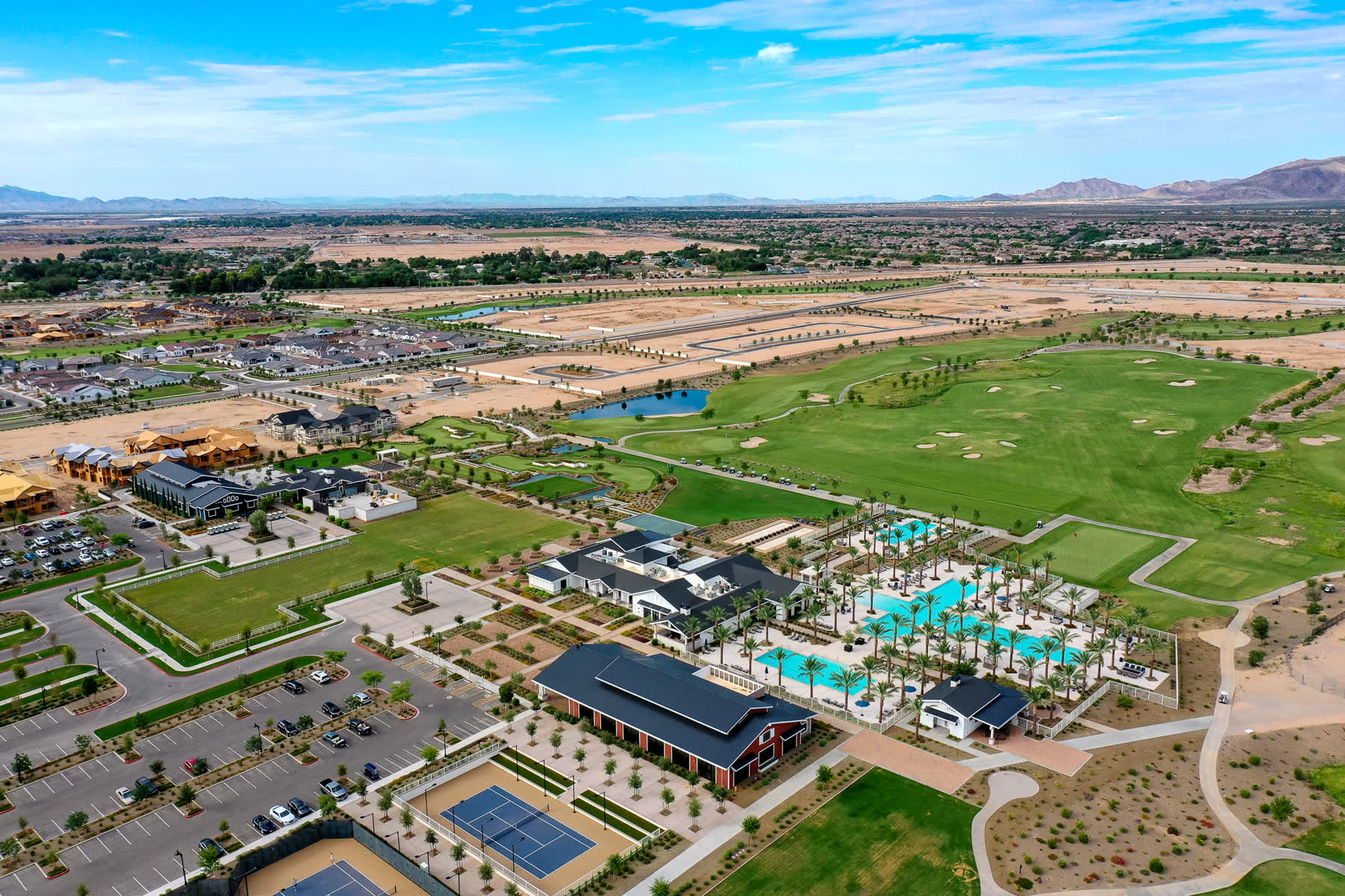 Aerial view of a master-planned community