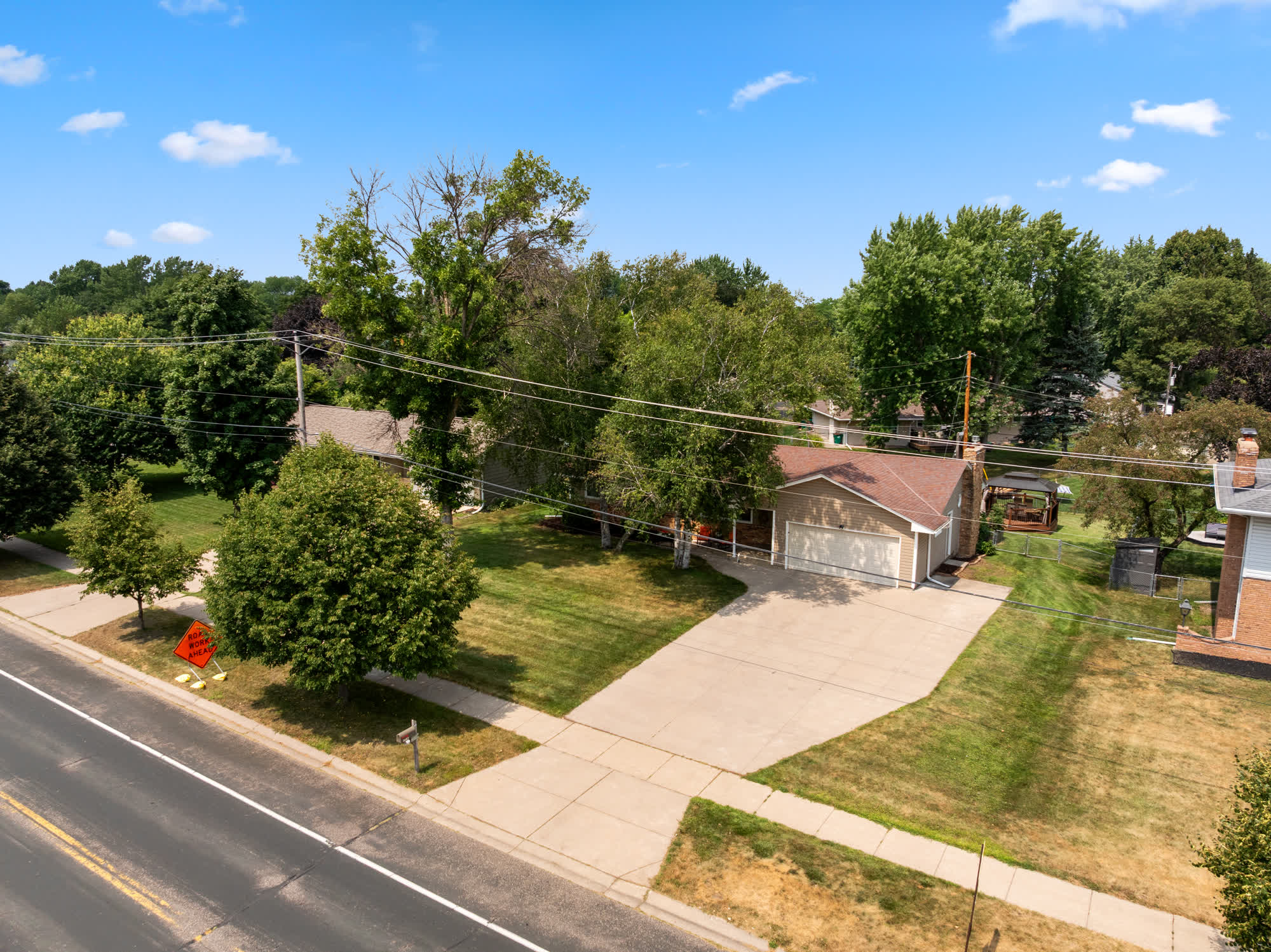 Drone photograph over Minnesota treetops