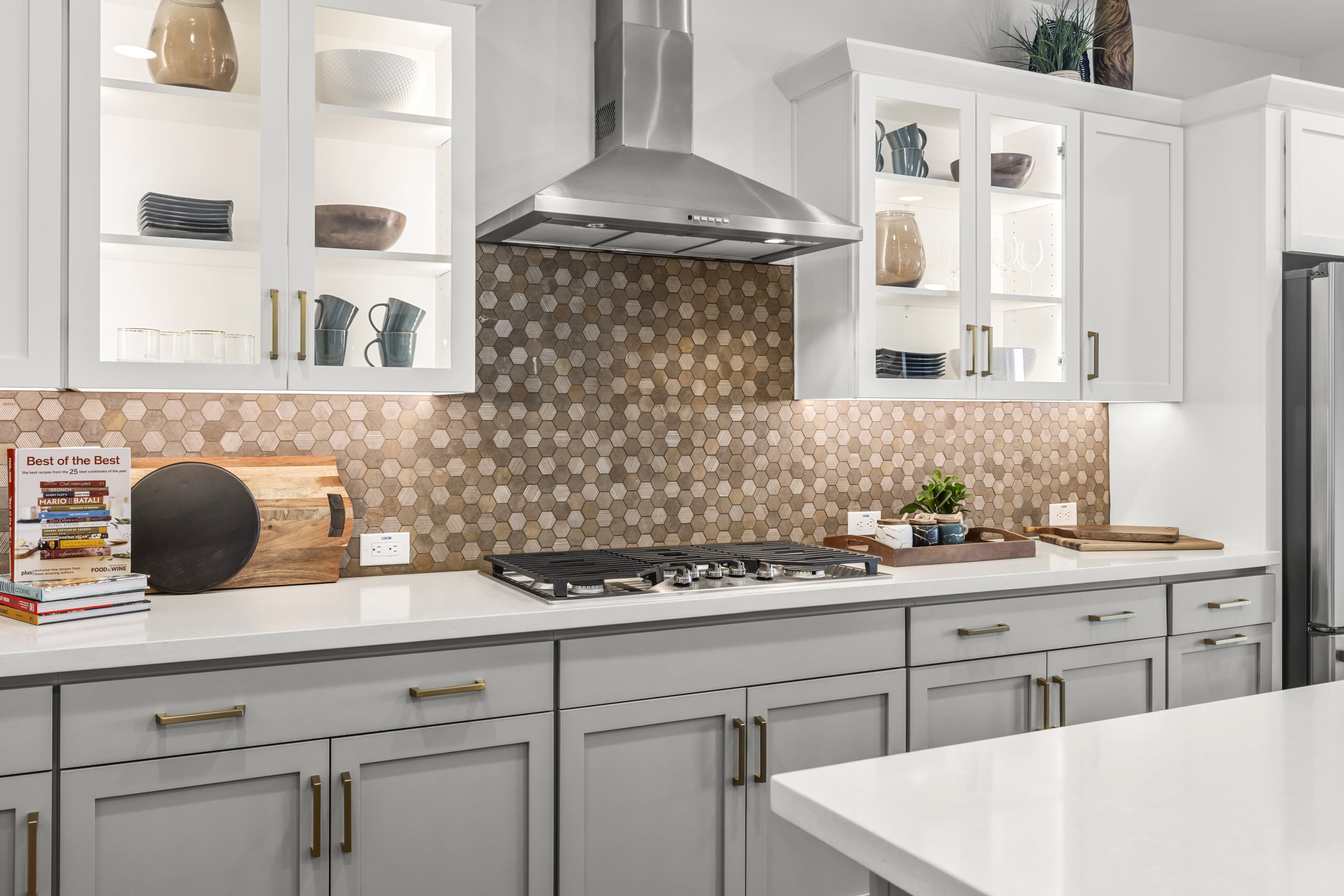 Detail photograph of a remodeled kitchen counter in a Minnesota home after professional editing